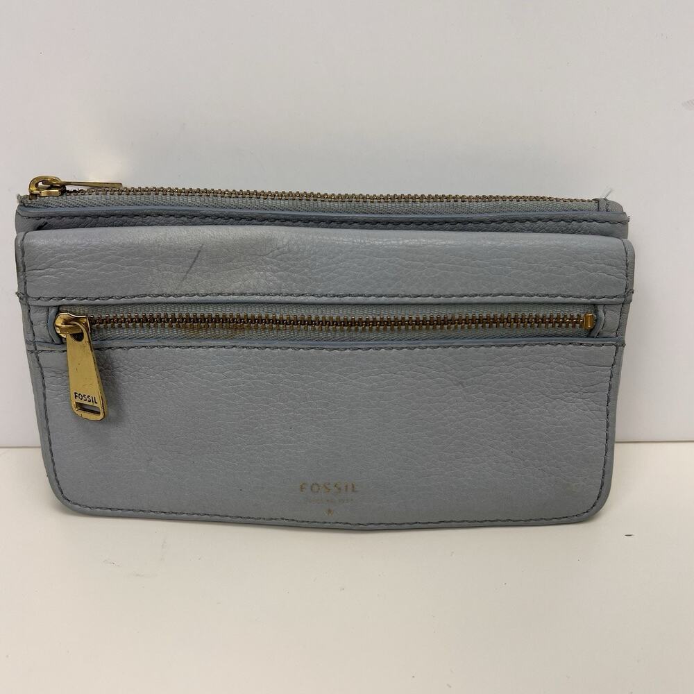 FOSSIL Small Light Blue Soft Leather Wallet 4.5 x 7.5